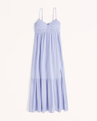 Ruched Crinkle Maxi Dress | Abercrombie & Fitch (US)