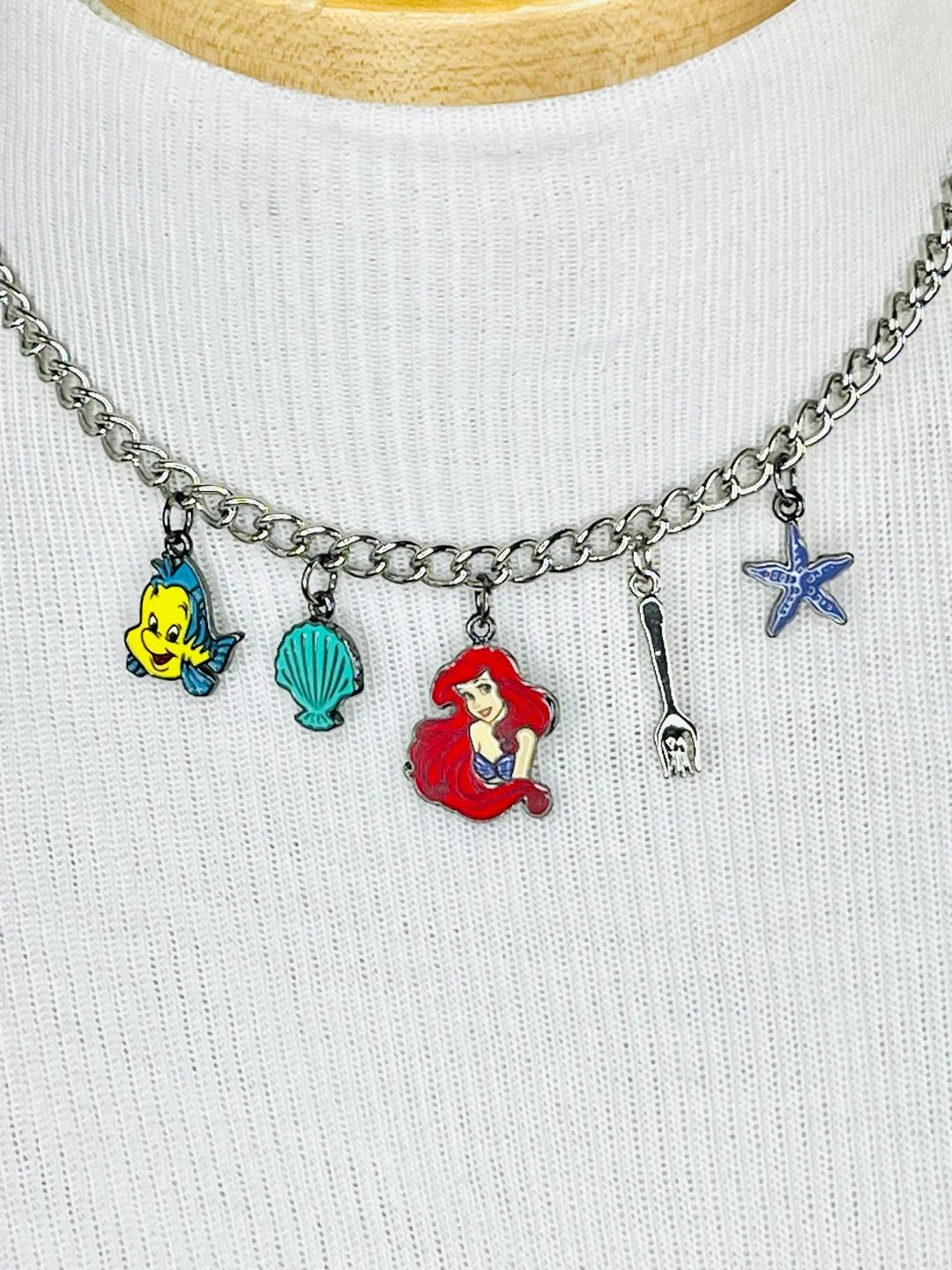 The Little Mermaid Charm Necklace - Etsy | Etsy (US)