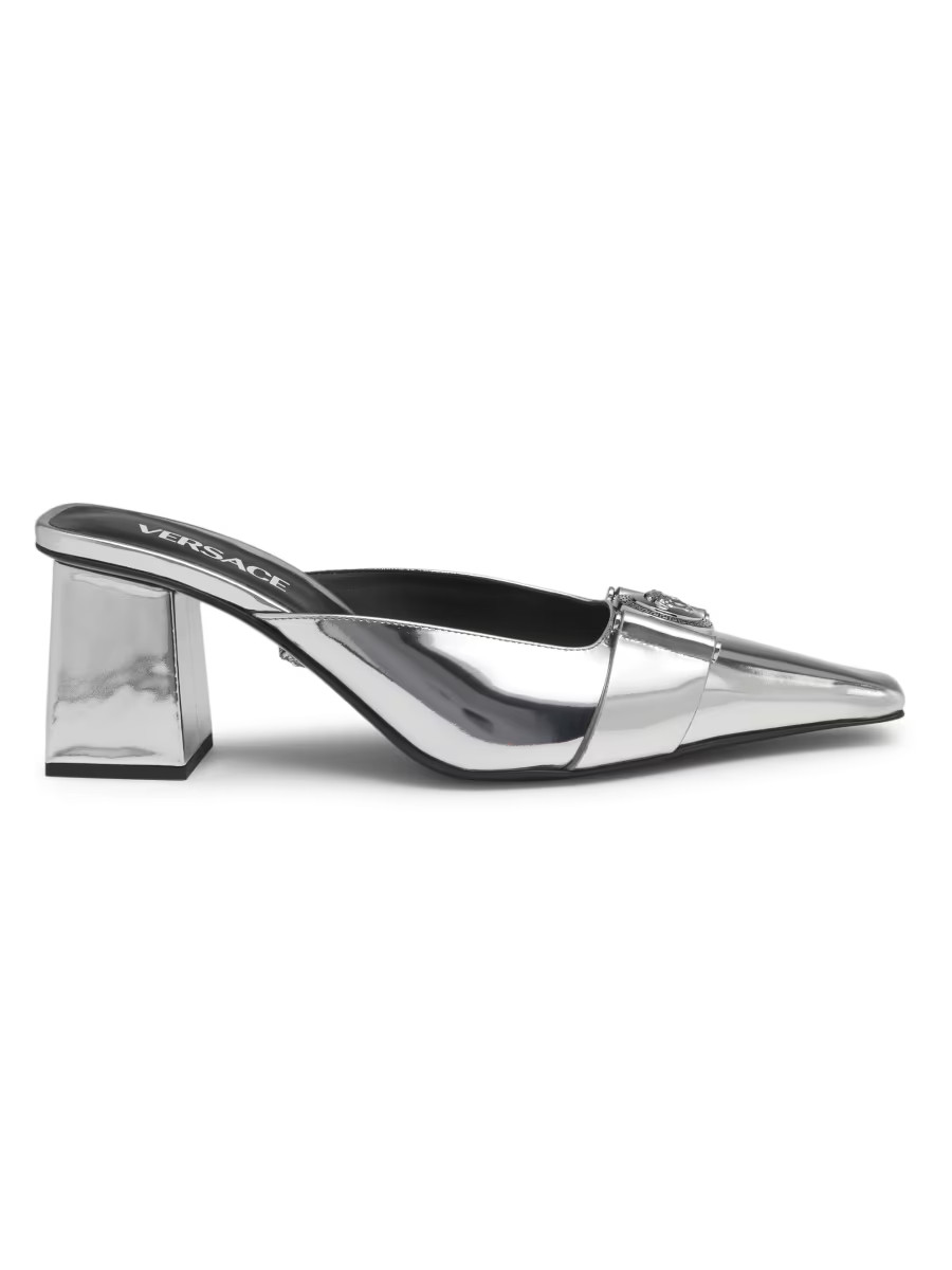 70MM Metallic Leather Mules | Saks Fifth Avenue