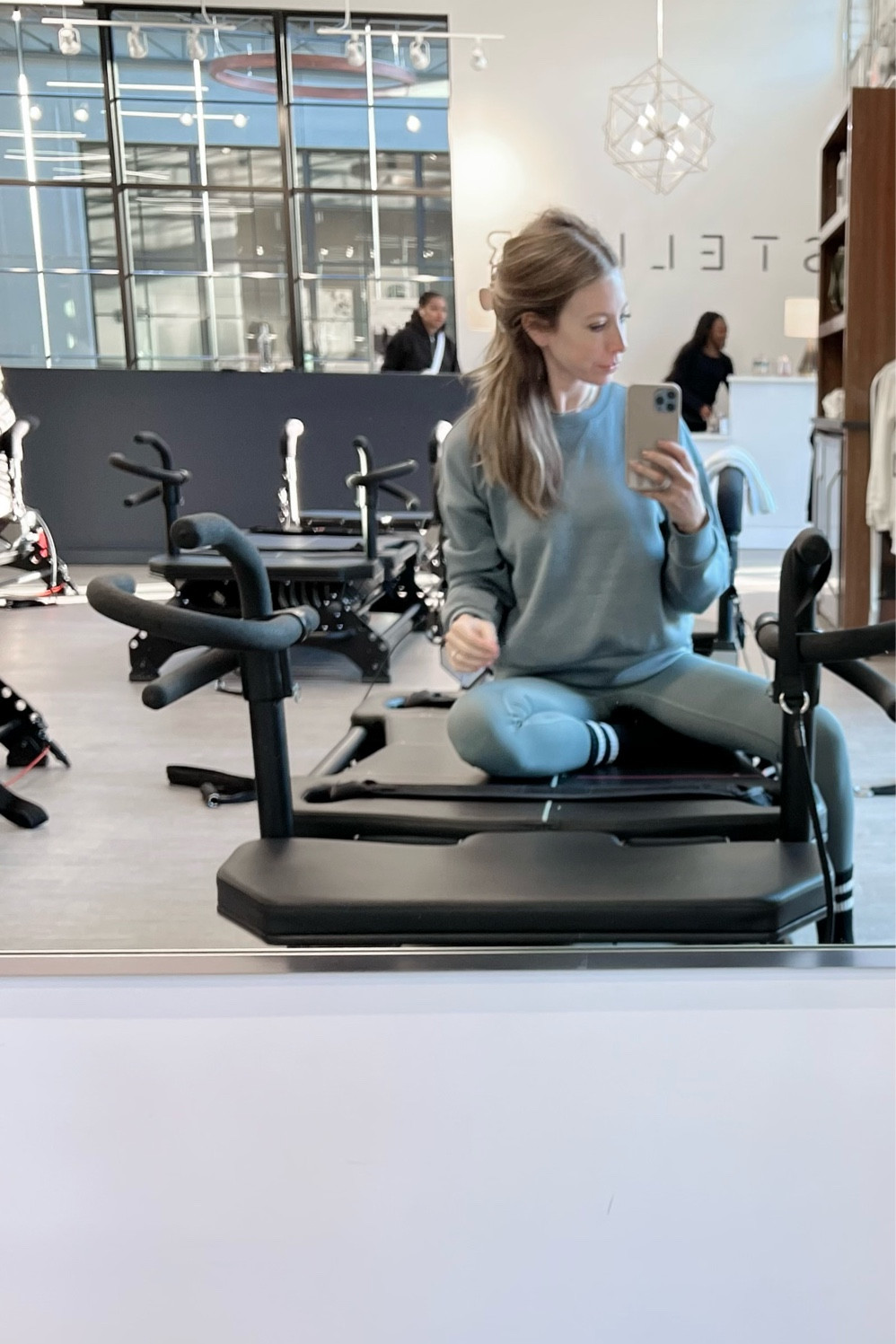 Just received the Spanx new AirEssentials Crew sweatshirt and booty boost active leggings! Did a fit test too while working out before sharing and I have to say I love! Runs true to size 

Athleisure
Active wear 
Workout leggings 

#LTKstyletip #LTKunder100 #LTKfit