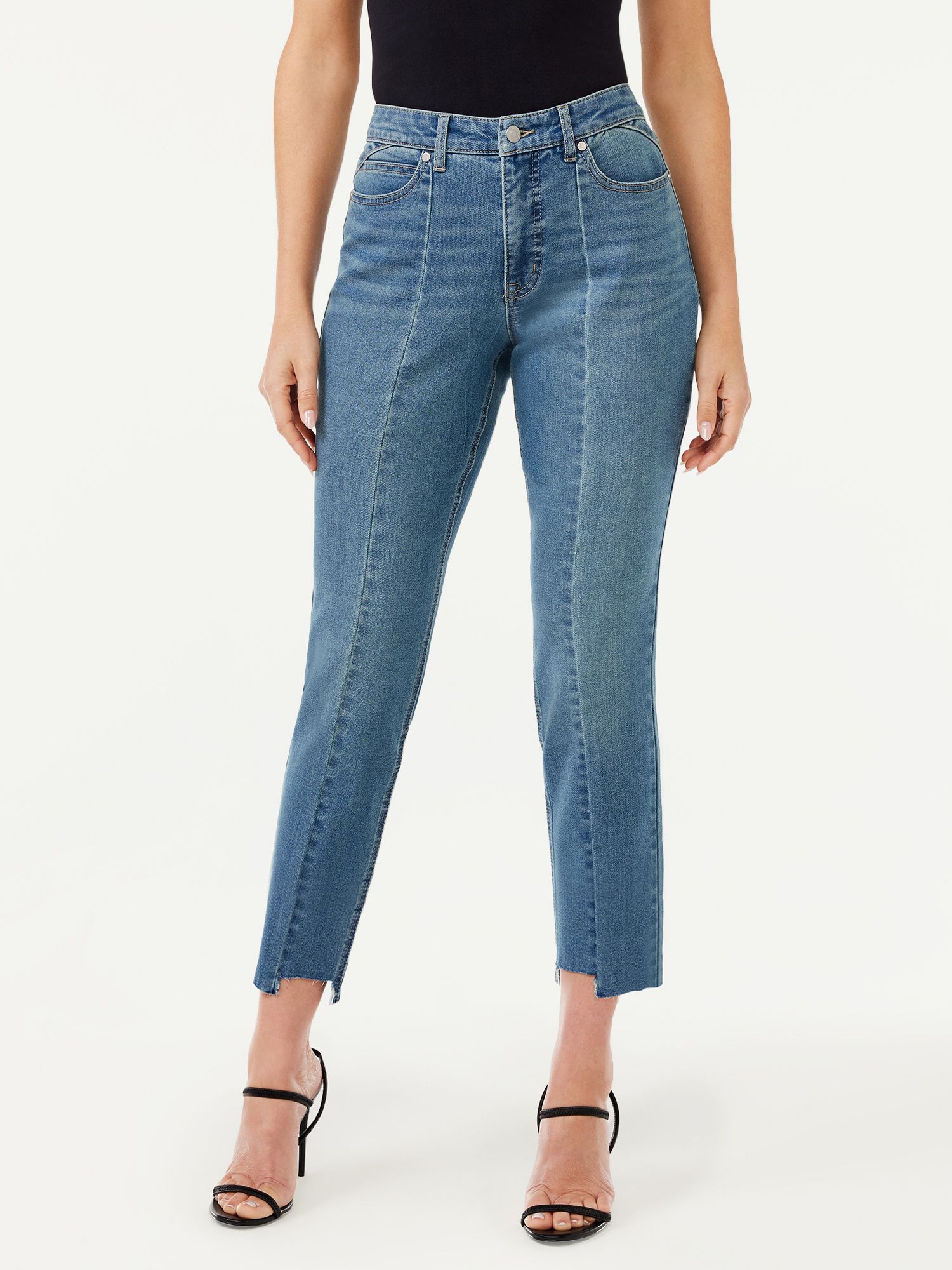Sofia Jeans by Sofia Vergara Women's Adora High Rise Curvy Girlfriend Jeans with Seams - Walmart.... | Walmart (US)