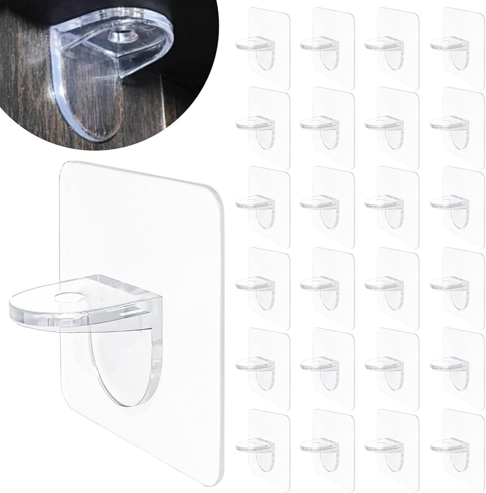 AccEncyc Adhesive Shelf Bracket 2.8" Punch Free Shelf Support Pegs Nail-Free Shelf Support Peg fo... | Amazon (US)