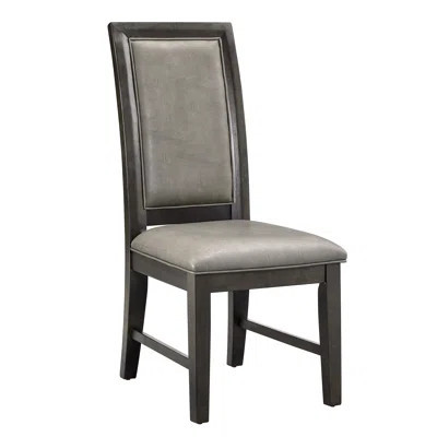2Pc Dining Chairs, Brown Upholstered Seat Back, Transitional Wood Dine Area Back Chairs , Wooden For | Wayfair North America