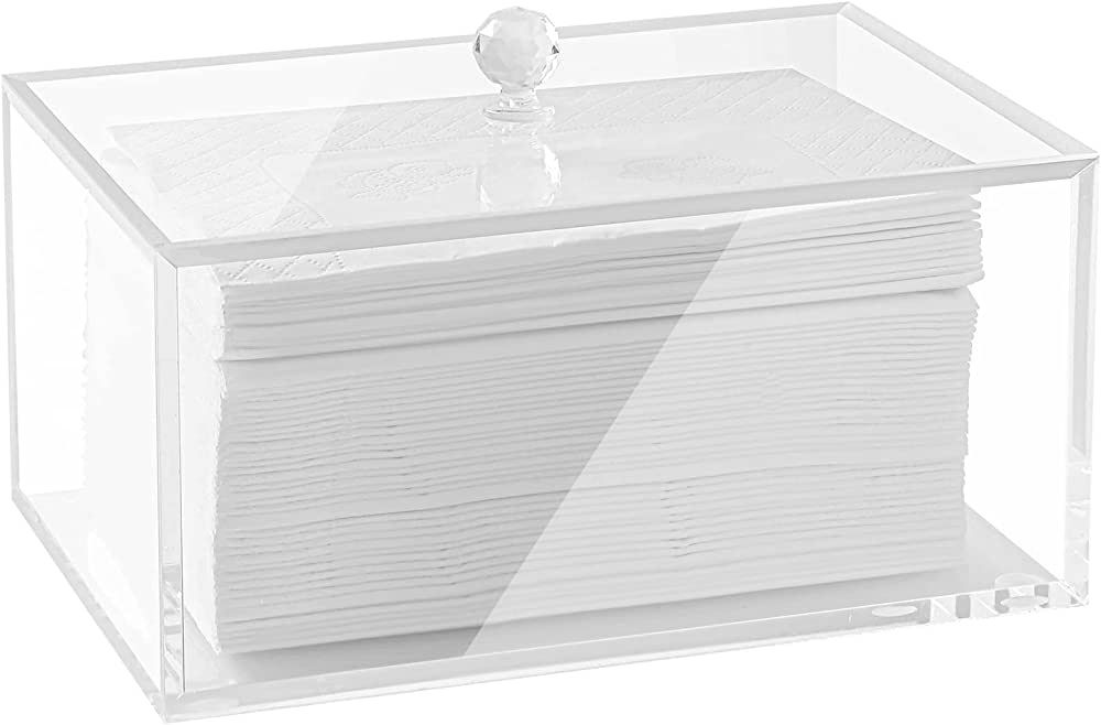 Clear Dryer Sheet Holder Thick Acrylic Dryer Sheet Dispenser Container Box with Lid for Fabric So... | Amazon (US)