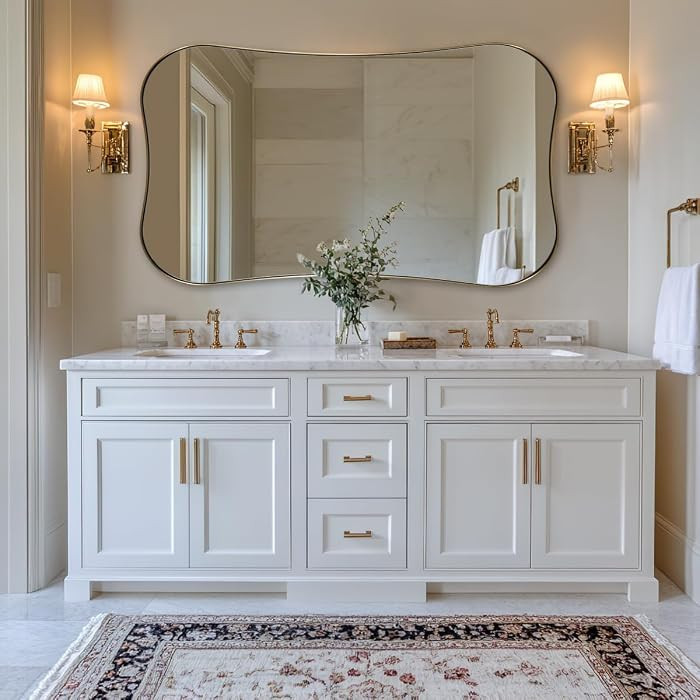 28x48'' Gold Bathroom Mirrors for Over Sinks, Full-Length Mirror | Amazon (US)