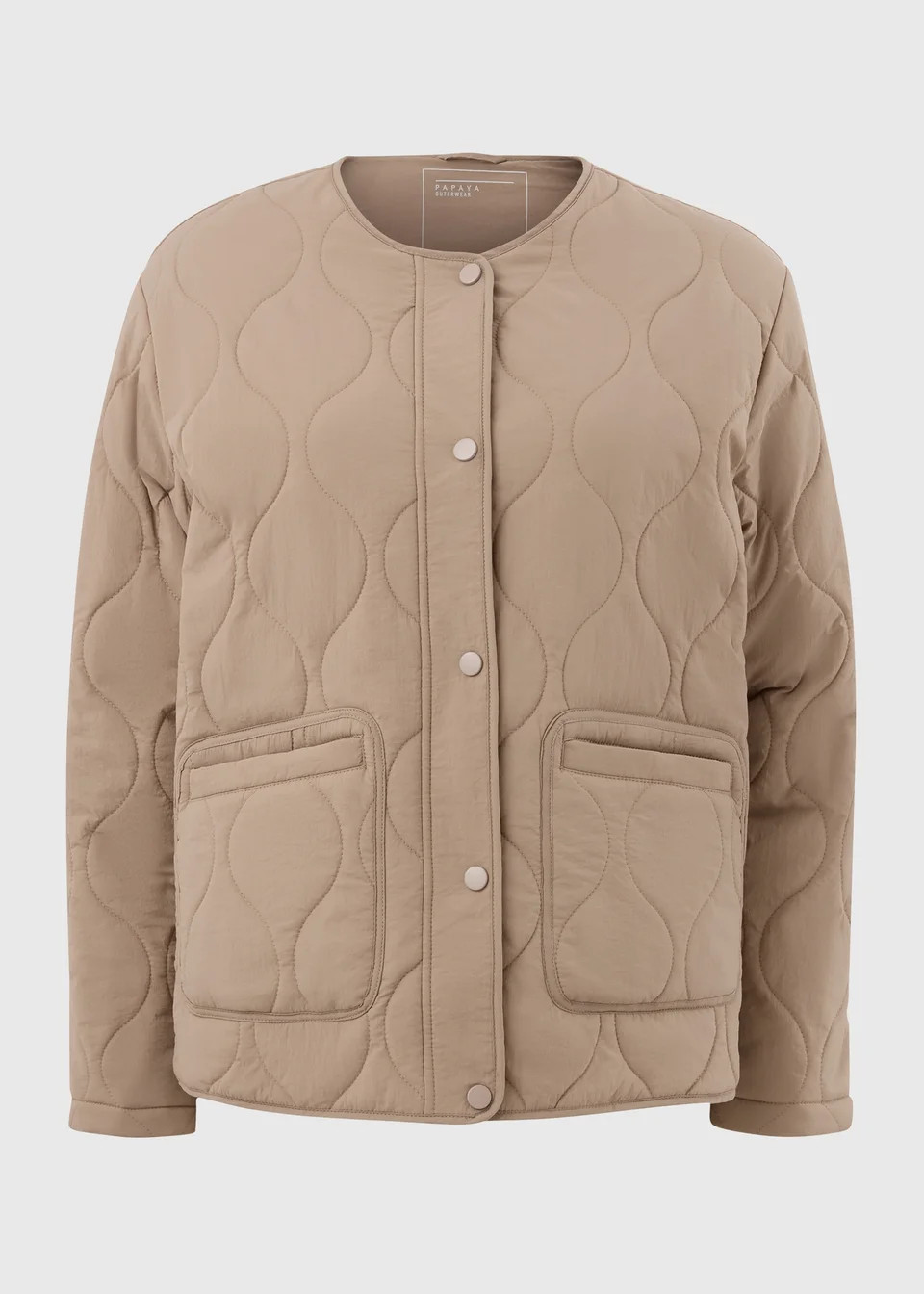 Beige Quilted Plain Jacket | Matalan (UK)