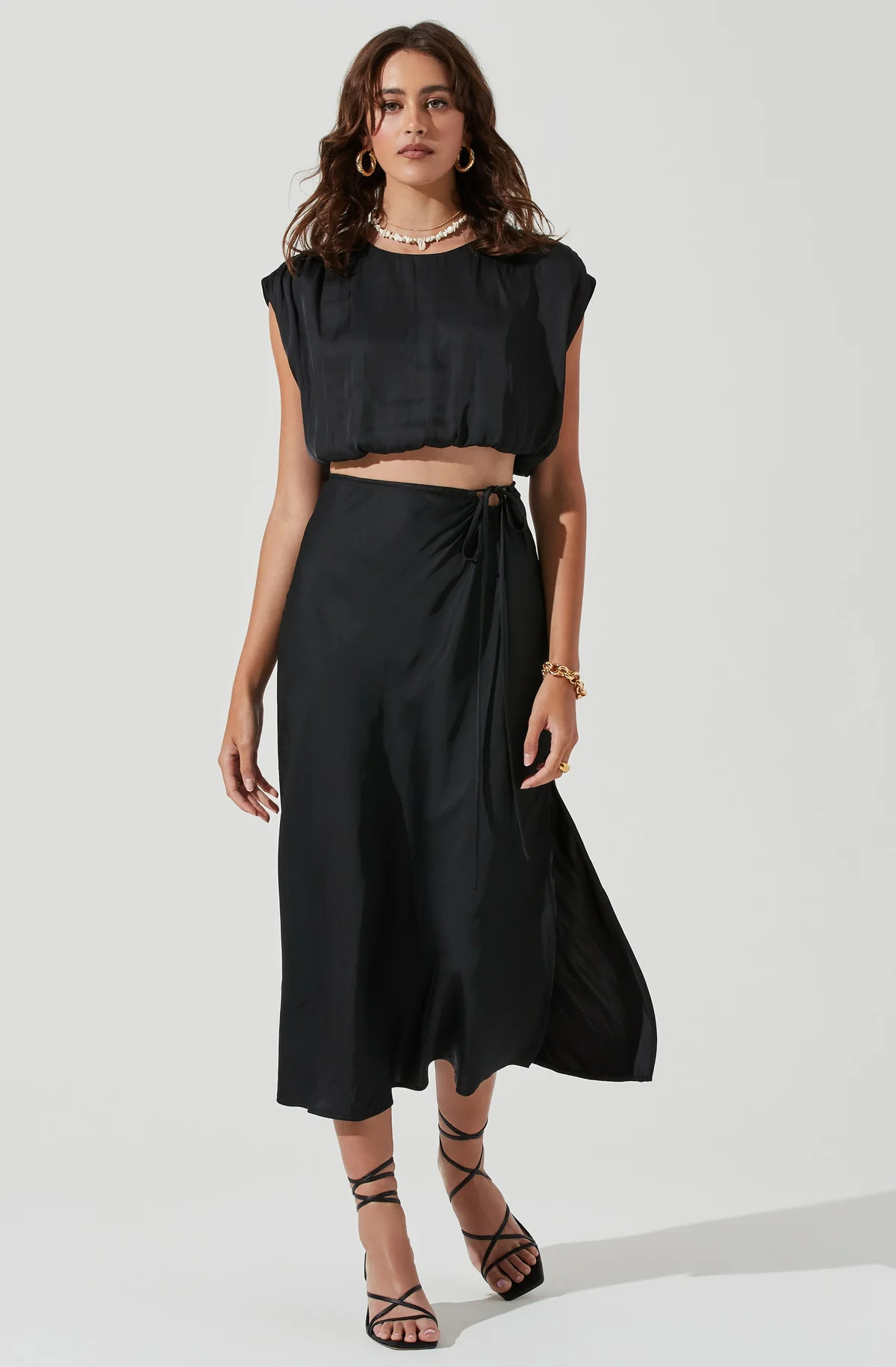 Riva Tie Waist Midi Skirt | ASTR The Label (US)