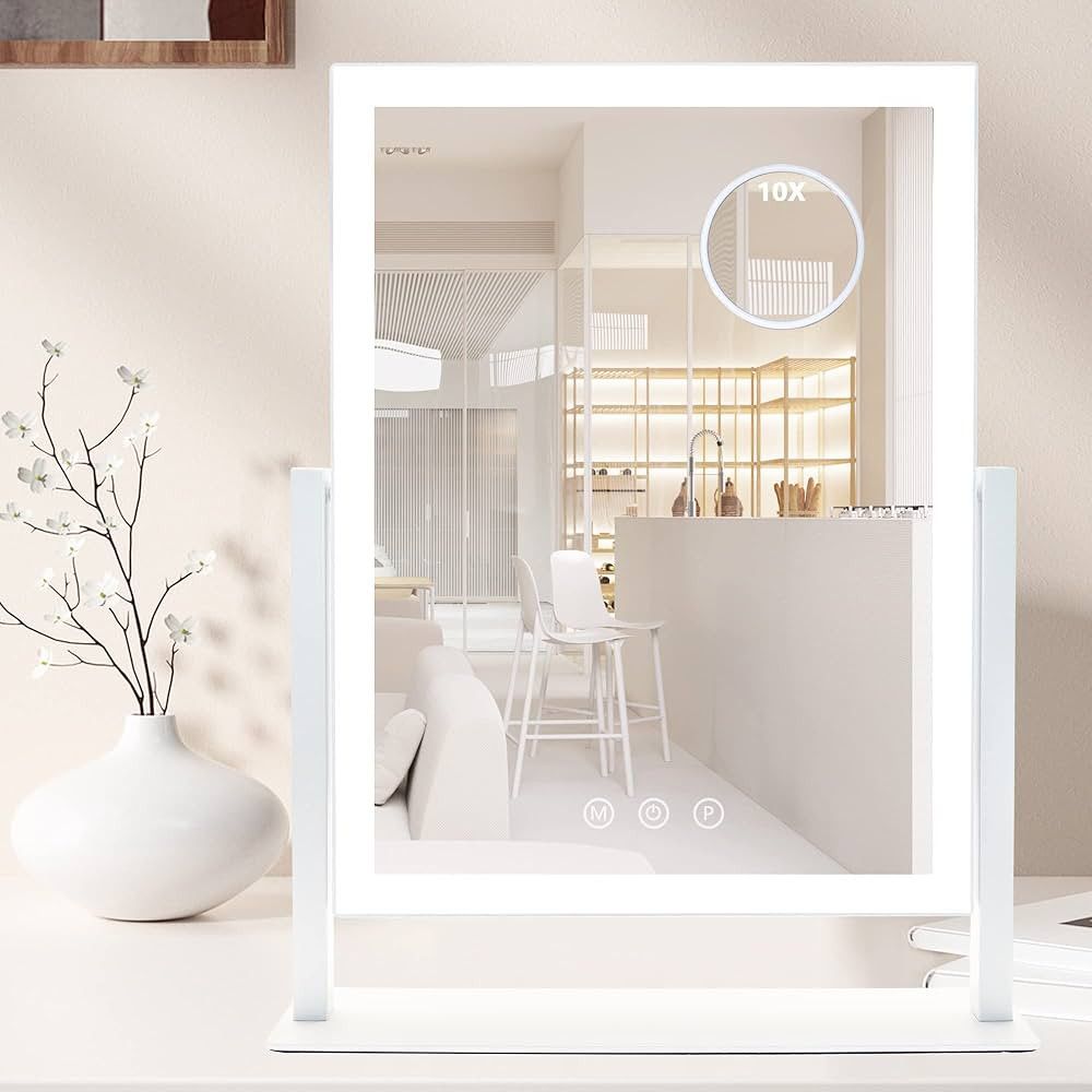 SLIMOON Hollywood Vanity Mirror with Lights, Lighted Makeup Mirror with Detachable 10X Magnificat... | Amazon (US)