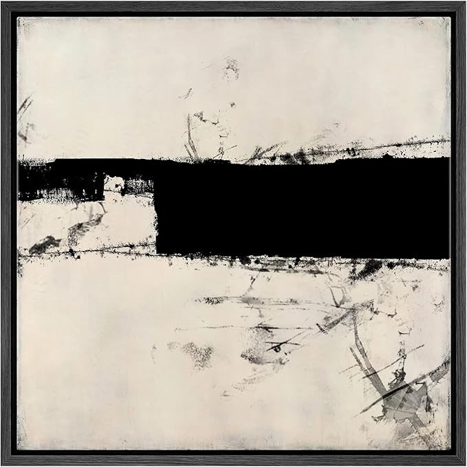 SIGNWIN Framed Canvas Print Wall Art Dark Grunge Industrial Paint Strokes Abstract Shapes Illustr... | Amazon (US)
