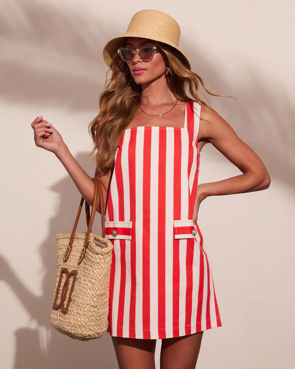 Heritage Tide Cotton Striped Shift Mini Dress | VICI