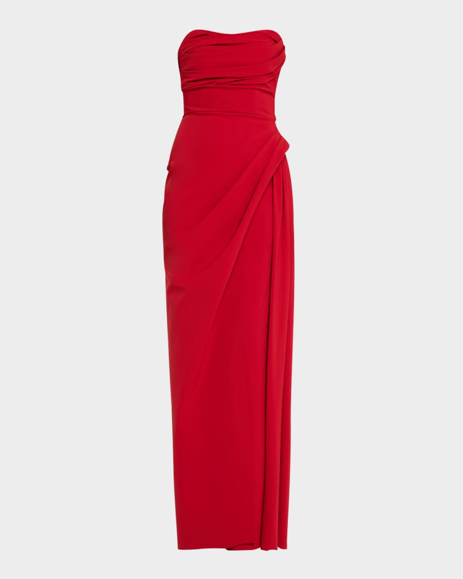Chiara Boni La Petite Robe Strapless Ruched Column Gown | Neiman Marcus