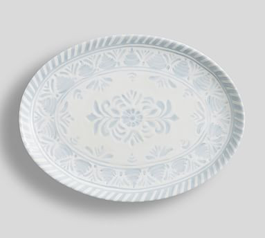Chambray Tile Melamine Serving Platter | Pottery Barn (US)