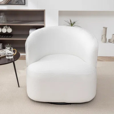 Janeesha 27" W Polyester Swivel Barrel Chair | Wayfair North America