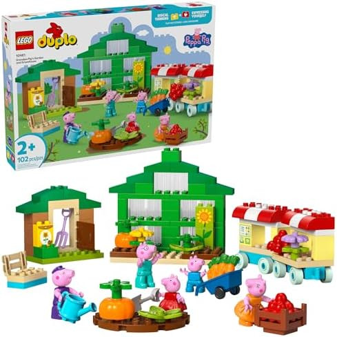 LEGO DUPLO Peppa Pig Grandpa Pig’s Garden and Greenhouse - Peppa Pig Toy for Toddlers - Prescho... | Amazon (US)