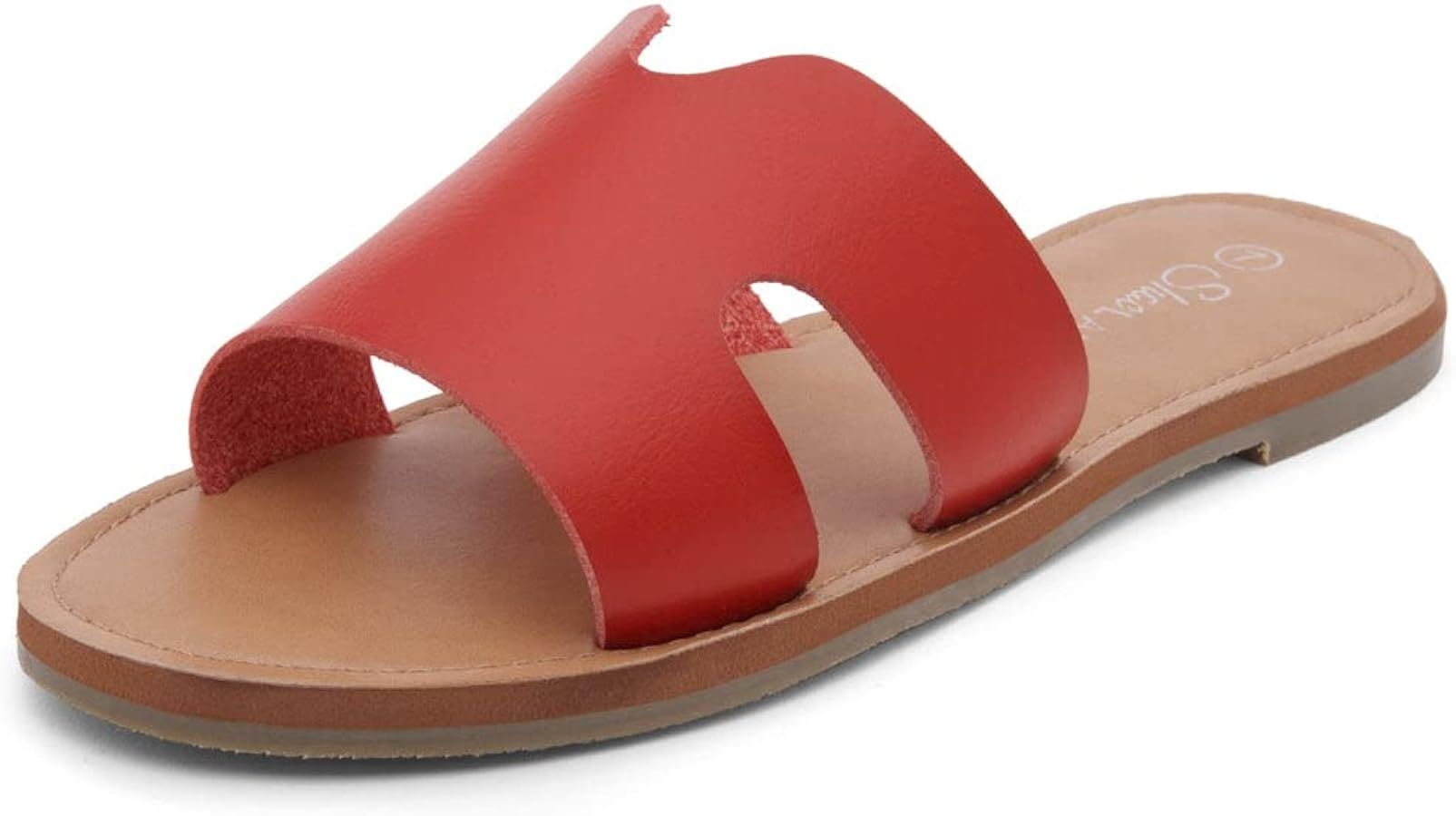 Shoe Land Womens SL-Ember Flat Sandals Fashion Slides Slip on Slippers Open Toe Comfort Casual Sa... | Amazon (US)