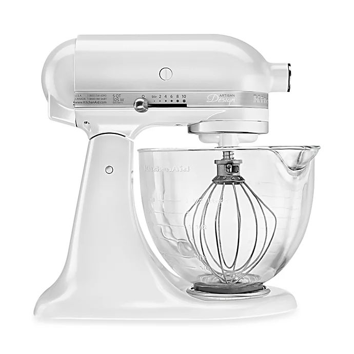 KitchenAid® 5 qt. Artisan® Design Series Stand Mixer with Glass Bowl in Pearl | Bed Bath & Beyond