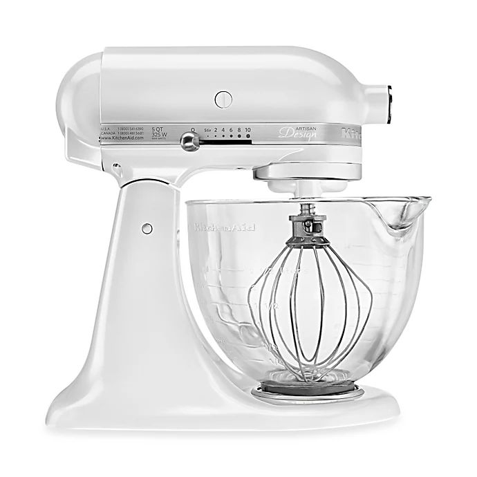 KitchenAid® 5 qt. Artisan® Design Series Stand Mixer with Glass Bowl in Pearl | Bed Bath & Beyond