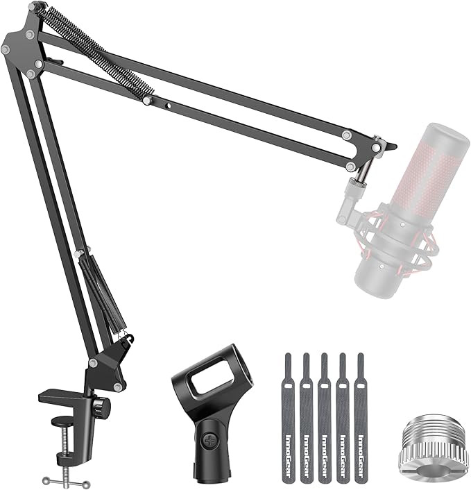 InnoGear Boom Arm Microphone Mic Stand for Blue Yeti HyperX QuadCast SoloCast Snowball Fifine Shu... | Amazon (US)