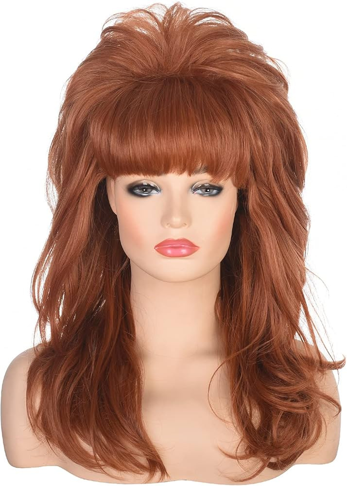 80s Women Beehive Wig Long Wavy Ginger Bouffant Synthetic Hair Wigs for Married Housewife Big Red... | Amazon (US)