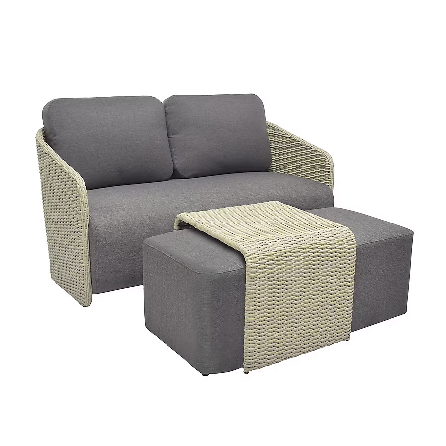 Origin 21 Venza 3 -Piece Wicker Patio Conversation Set with Dark Gray Cushions | Lowe's