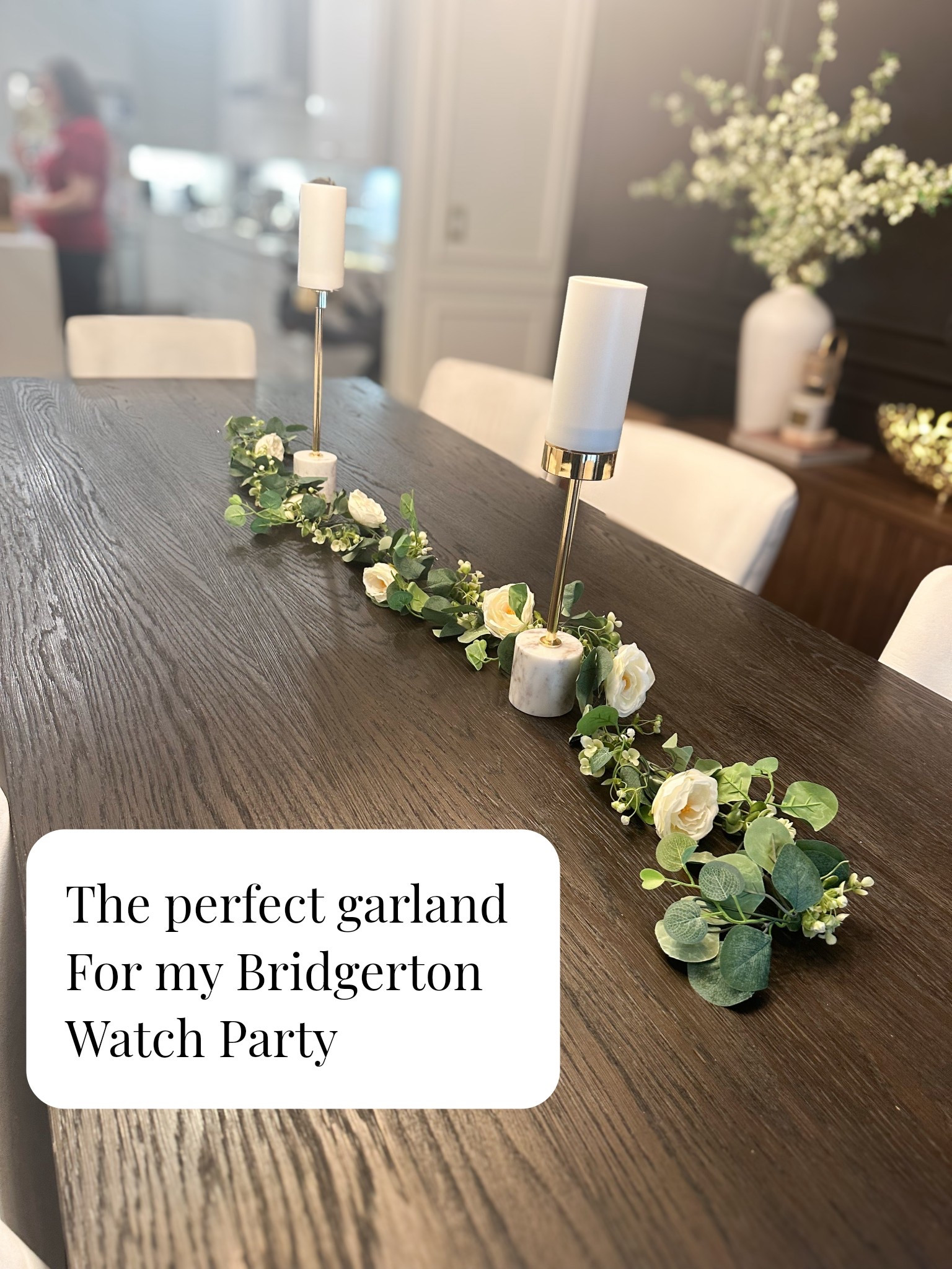 I’m hosting a Bridgerton watch party at my house and found this garland 😍. It comes with 2 pieces (the photo only shows 1.) my table is 9 feet and both pieces allow it to stretch the full length. 

I’ll post another video/photo with the updated look but I had to share this because it’s just too beautiful to pass up. 🫶🏽

#LTKWedding #LTKFindsUnder50 #LTKHome