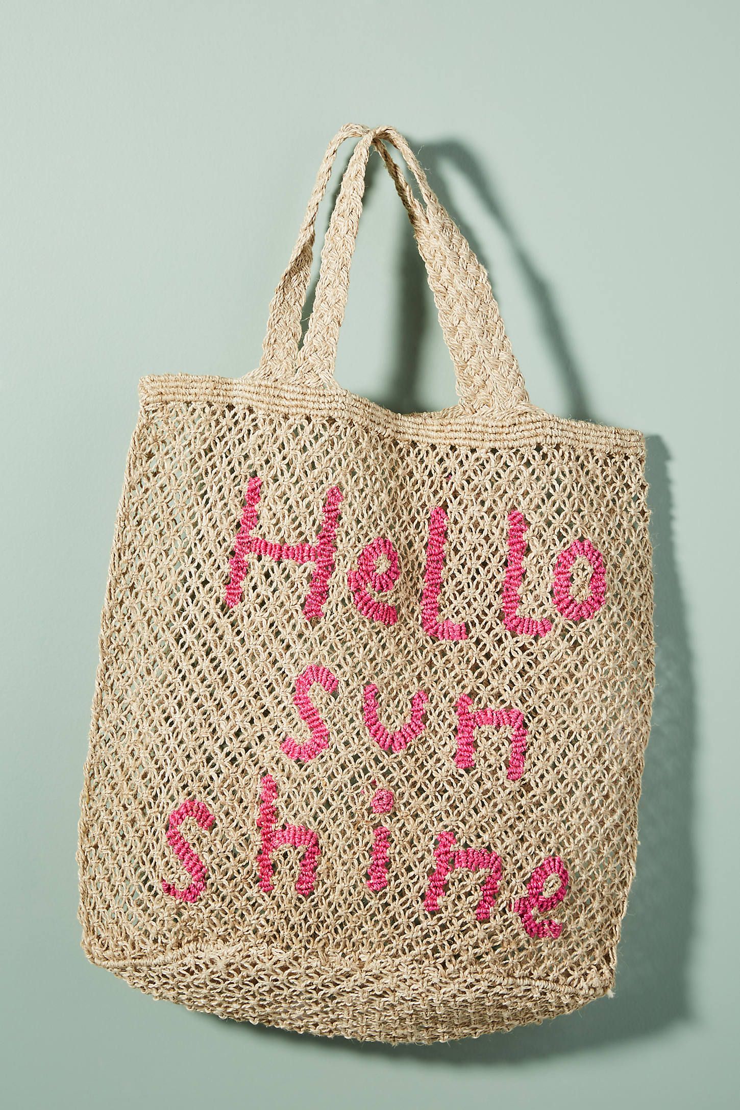 Hello Sunshine Straw Tote Bag | Anthropologie (US)