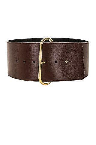 Saint Laurent Wide Belt in Brown | FWRD 