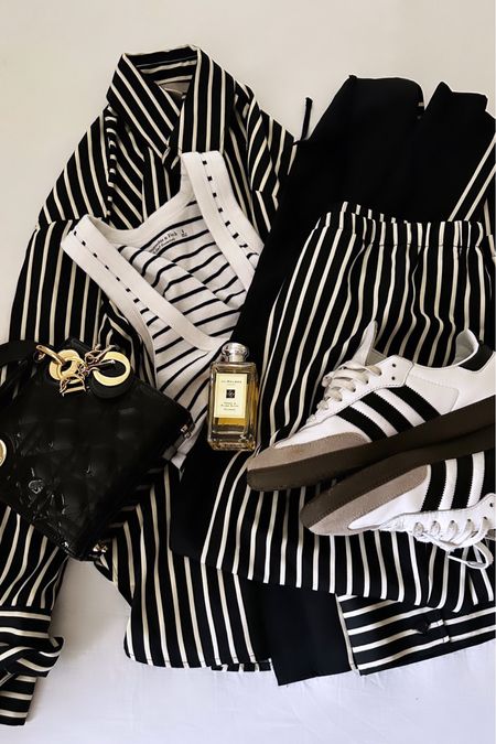 Casual spring outfit for the weekend - comfortable outfit for traveling 

Mixing stripes and pants lounge set with adidas samba and Dior bag 

#LTKtravel #LTKshoecrush #LTKstyletip