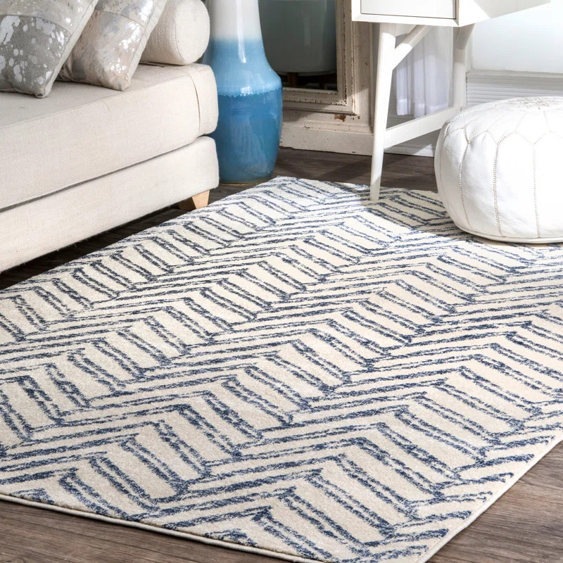 Lorelai Geometric Blue Area Rug | Wayfair Professional
