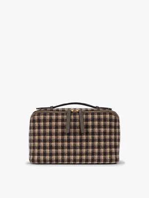 Colette Lay-Flat Toiletry Bag in Brushed Flannel - MUSHROOM PLAID | CALPAK