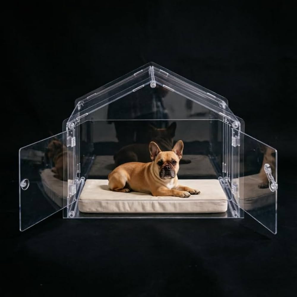 Acrylic Dog House, Indoor Clear Dog Crate, Modern Transparent Small or Medium Pet Kennel with Ven... | Amazon (US)