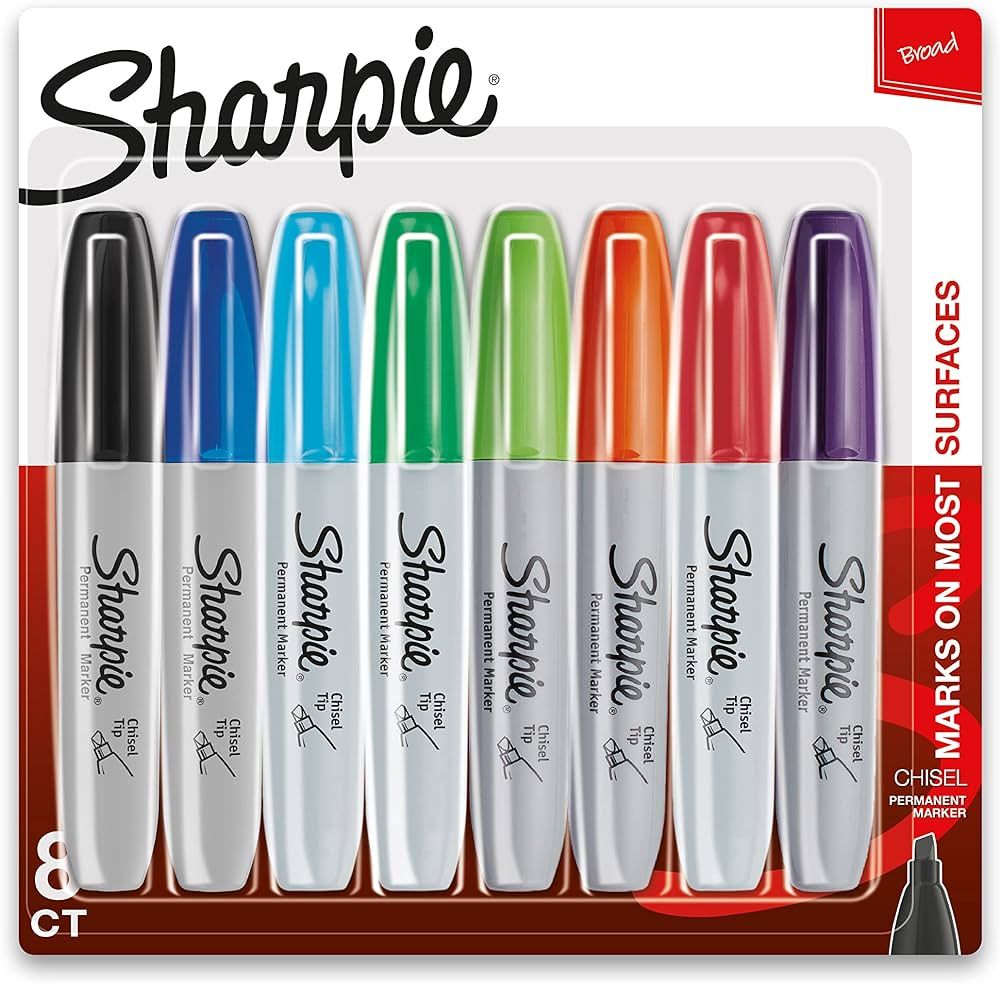 SHARPIE Permanent Markers, Chisel Tip, Classic Colors, 8 Count | Amazon (US)