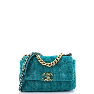 19 Flap Bag Quilted Tweed Medium | Rebag