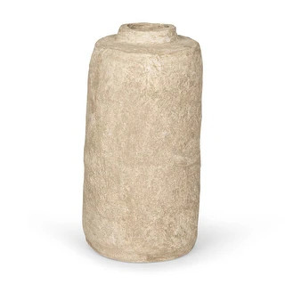 Mercana Rama Small Beige Paper Mache Floor Vase - Bed Bath & Beyond - 37606637 | Bed Bath & Beyond