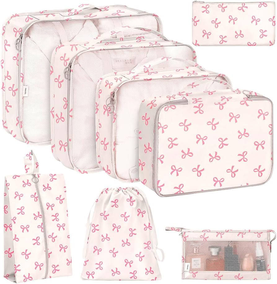 KPX 8 Set Packing Cubes for Travel, Luggage Packing Organizers Accessories Large Toiletries Bag f... | Amazon (US)