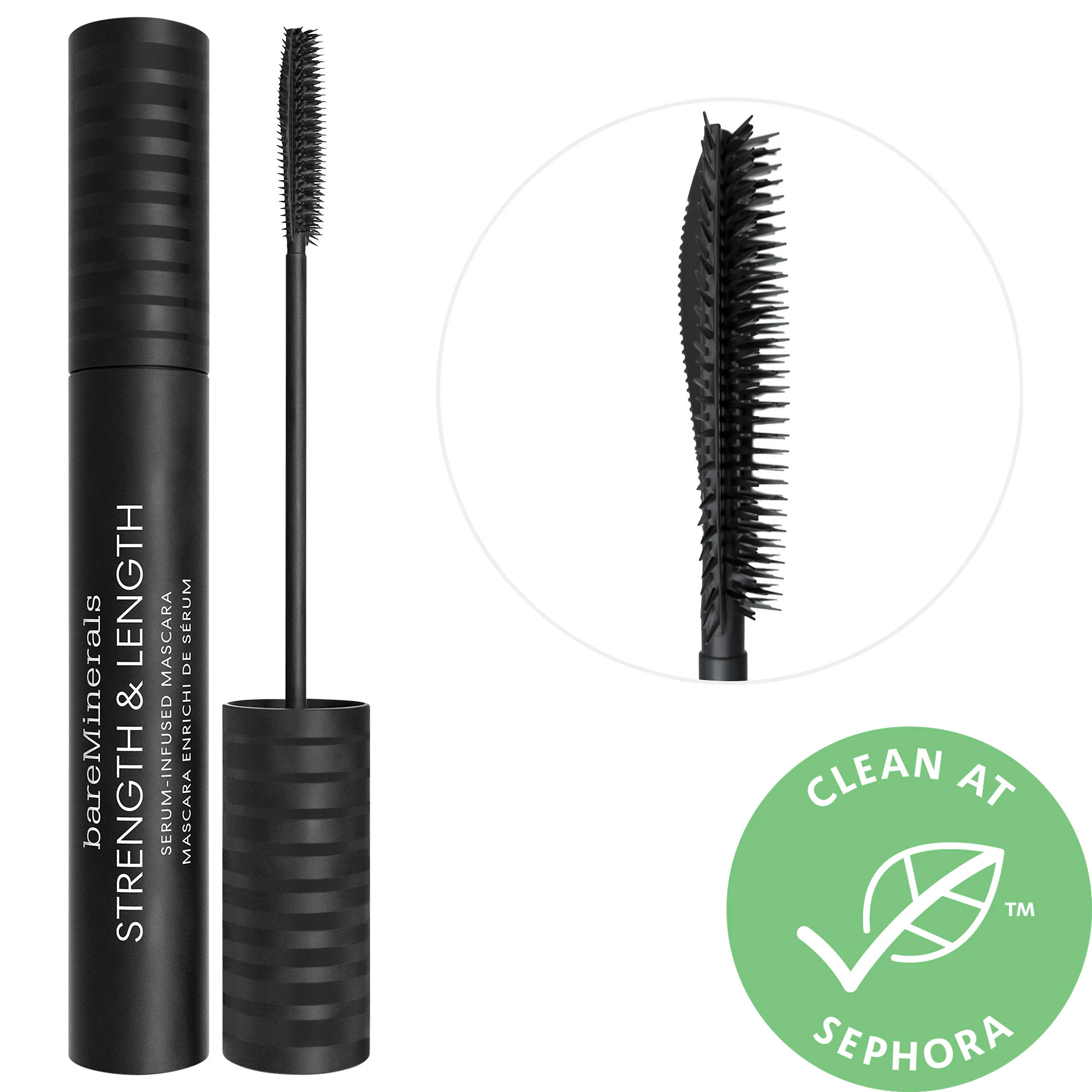 bareMinerals Strength & Length Serum-Infused Mascara Extreme Black 0.27 oz/ 8 mL | Sephora (US)