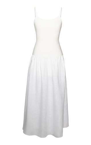 Lauren Drop-Waist Jersey-Linen Maxi Dress | Moda Operandi (Global)