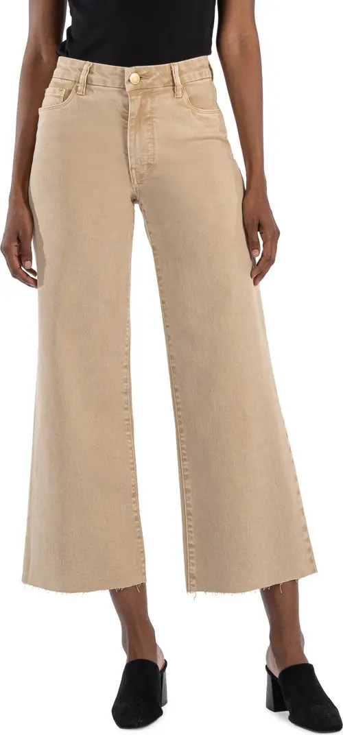 KUT from the Kloth Meg Fab Ab Raw Hem High Waist Ankle Wide Leg Jeans | Nordstrom | Nordstrom