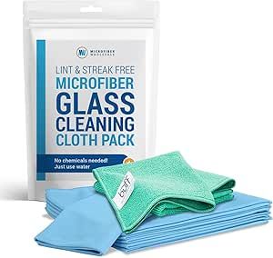 Microfiber Glass Cleaning Cloths | Streak Free Windows & Mirrors | Lint Free Towels | Car Windows... | Amazon (US)