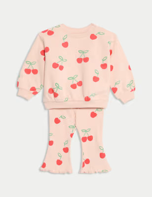 2pc Cotton Rich Cherry Print Outfit (0-6 Yrs) | Marks and Spencer US