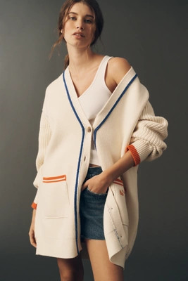 Maeve Cotton Blend Veggie Motif Cardigan Sweater | Anthropologie (US)