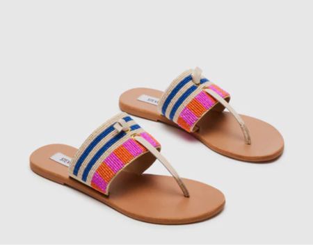 Colorful sandals with seed beads boho summer flats 

#LTKshoecrush #LTKfindsunder100