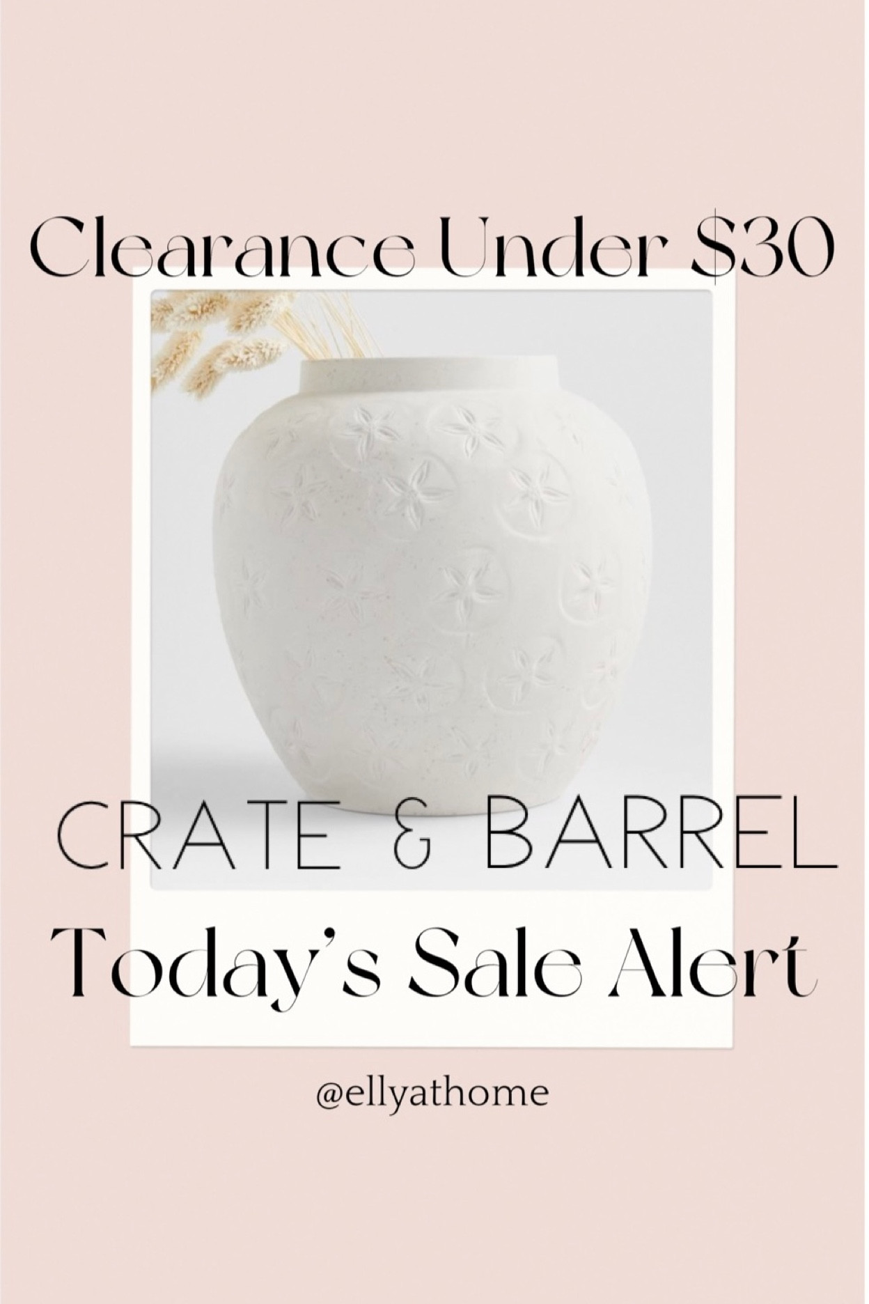Today’s sales alert! White textured, soft floral print vase, vessel on clearance from Crate & Barrel under $30. Choose other home decor accessories on clearance too. Hurricane candleholders, vases, shelf. 


#LTKsalealert #LTKhome #LTKunder50