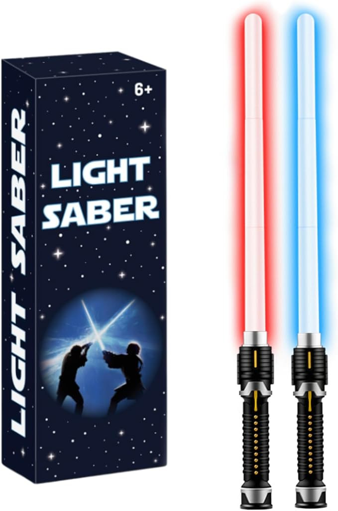 Light Sabers for Kids, 2-in-1 Mini Retractable Light Up Sword for Boys Girls, Red Blue Cosplay Co... | Amazon (US)