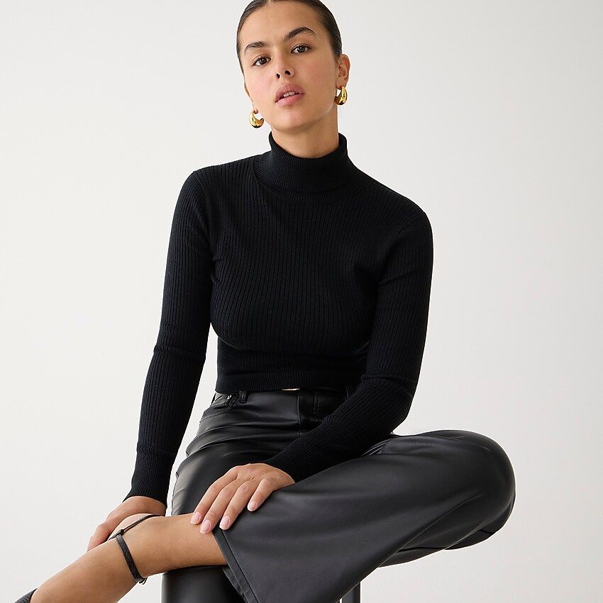 TENCEL™ lyocell-blend ribbed turtleneck sweater | J.Crew US