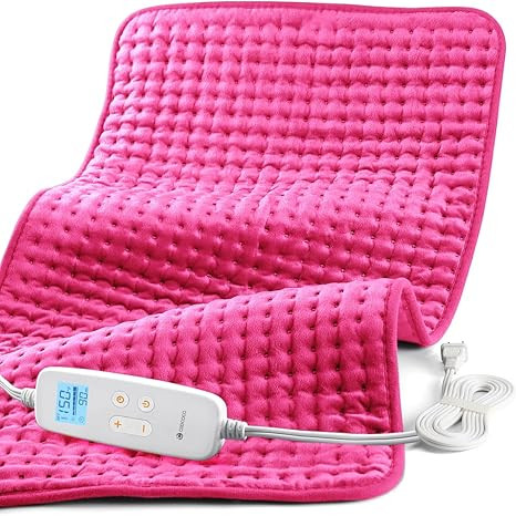 Pink Heating Pad for Period Cramps, CooCoCo FSA Wearables Large Heated Pad, HSA Store Eligible Me... | Amazon (US)