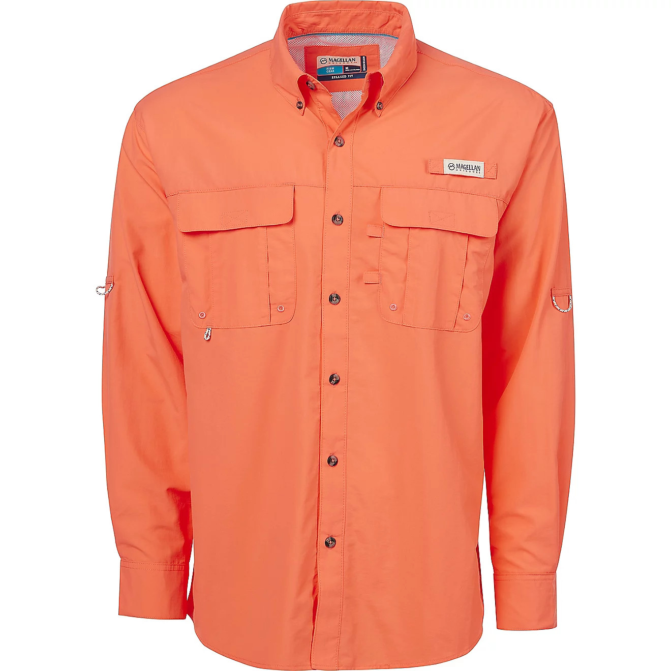 Magellan Outdoors Men's Laguna Madre Solid Long Sleeve Fishing Shirt | Academy | Academy Sports + Outdoors