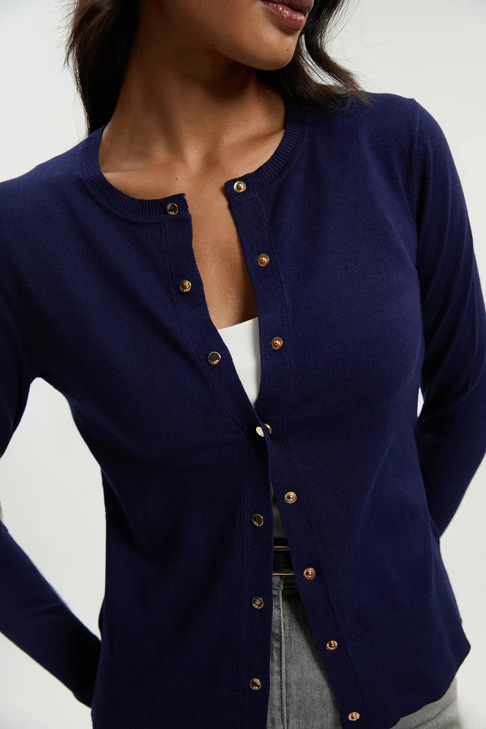 Forever Viscose Blend Popper Knitted Cardigan | boohoo (US & Canada)