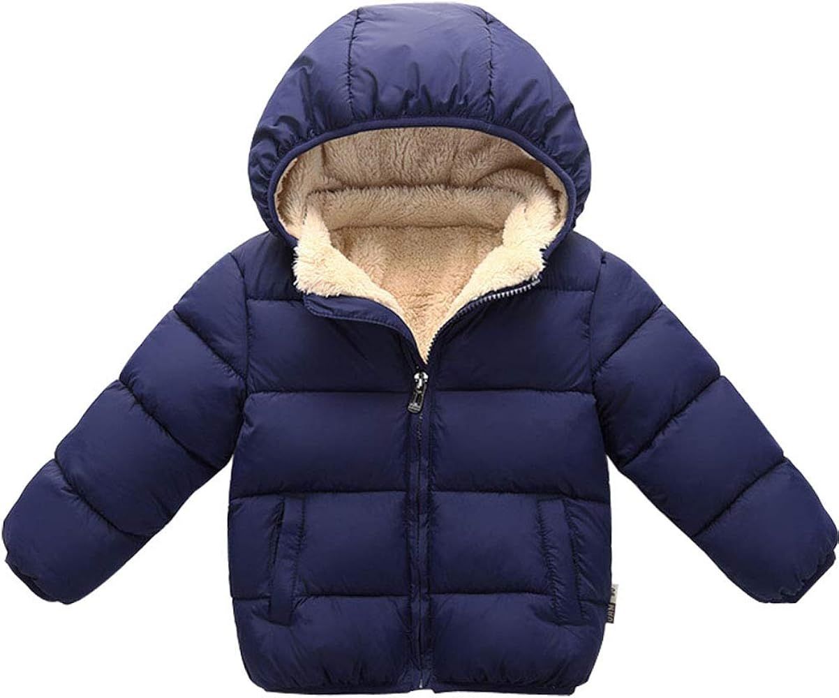 LAVIQK 1-7 Years Winter Coats for Toddlers Baby Boys Girls with Removable Fur Hooded Down Jacket ... | Amazon (US)