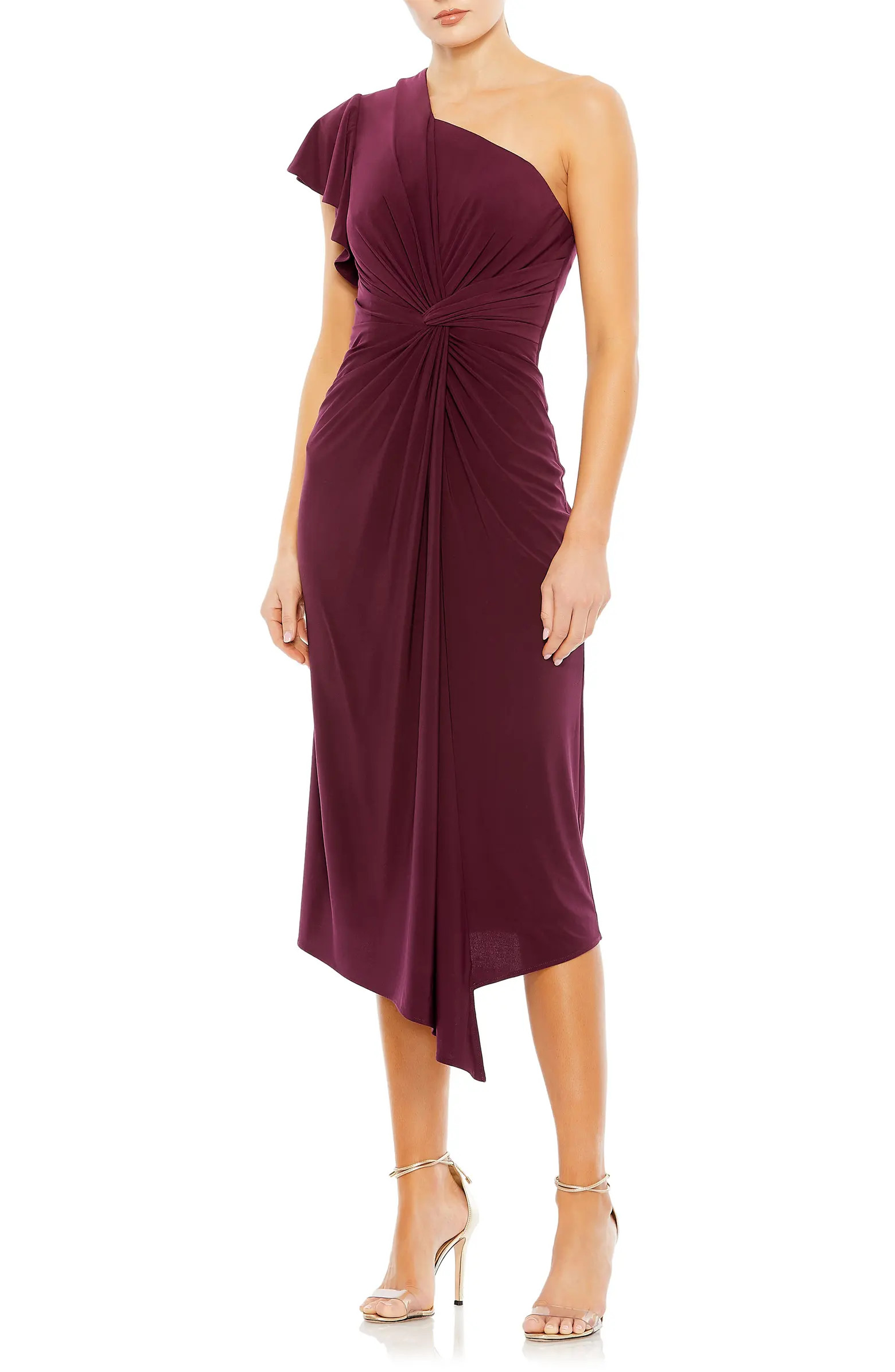 One-Shoulder Jersey Midi Dress | Nordstrom